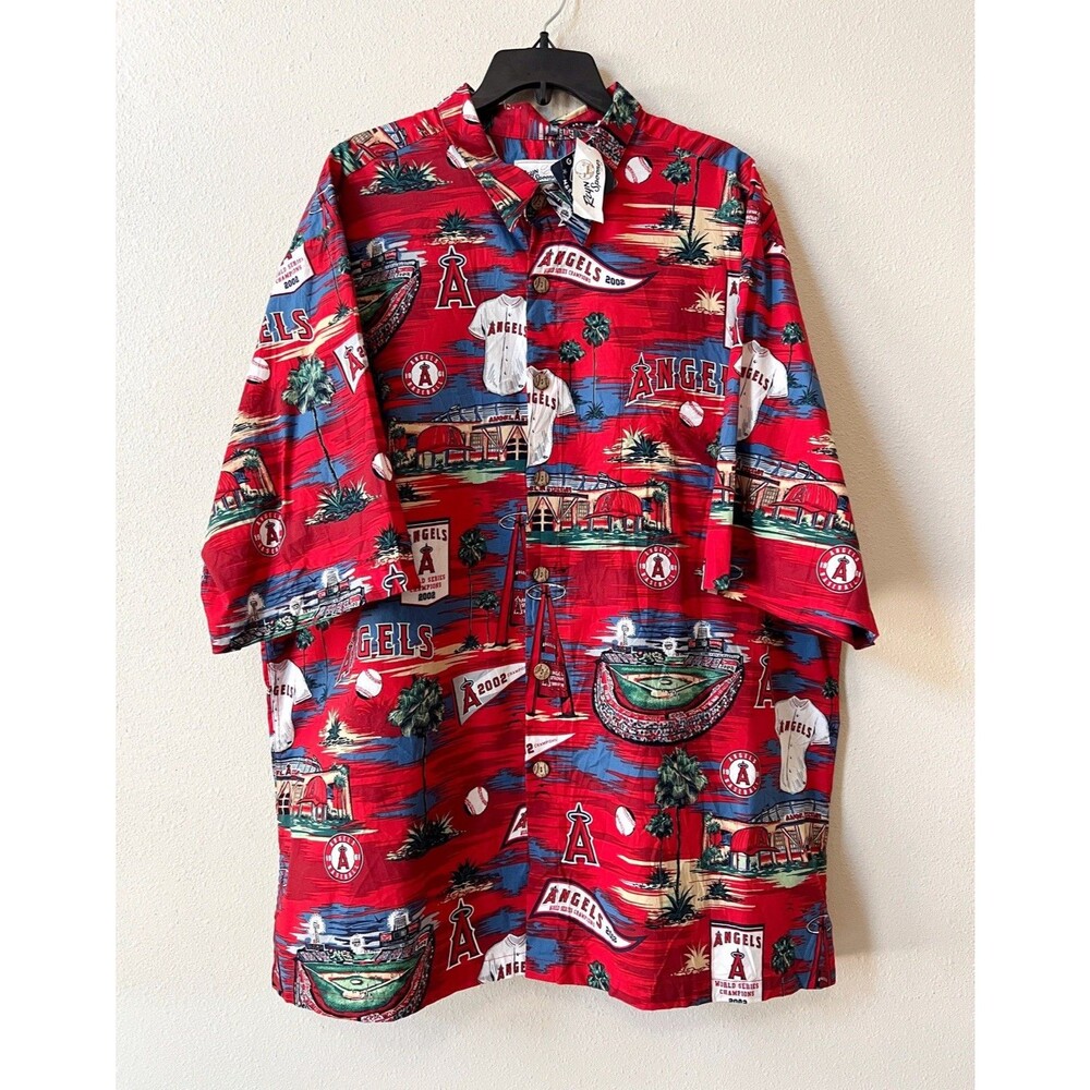 Los Angeles Anaheim Angels Reyn Spooner Hawaiian Shirt XXL World Series 2002 MLB